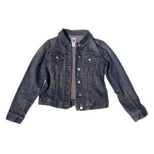Gap Women's Denim Jacket XS Blue Jean Trucker Coat Stretch Fitted Classic Style